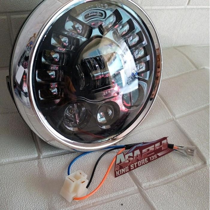 Refektor Headlamp Lampu Depan Daymaker Bulat Rxking New Peredam Vixion Old Free Socket