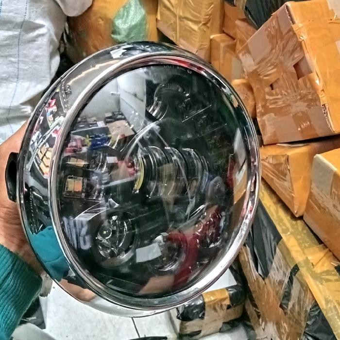 Reflektor Lampu Depan Daymeker LED Bulat RX King Dan Vixion Old 2007-2009 set Batok Lampu Belakang