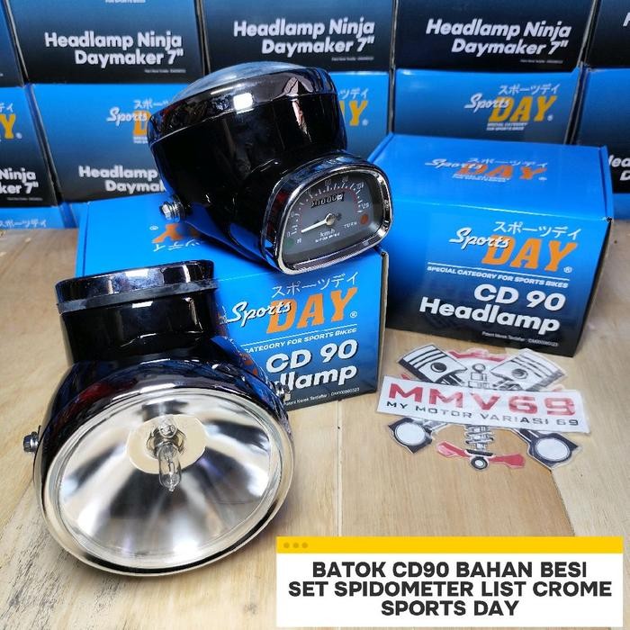 BATOK CD 90 Lampu depan honda s90 s90z HEADLAMP CD90 set Spidometer list crome bahan Besi import