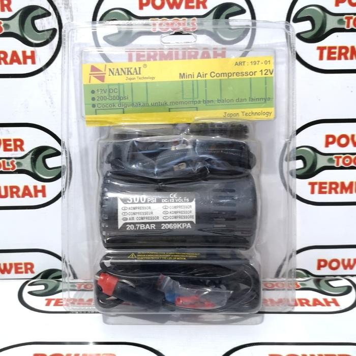 Mini Air Compressor Pompa Ban Angin Dc Aki 300Psi Kompressor Kompresor