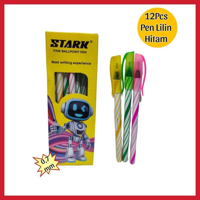 

New PULPEN PEN PENA LILIN SPIRAL MURAH / PULPEN HITAM EKONOMIS 12PCS