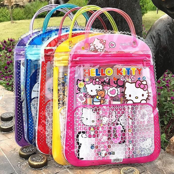 

New STATIONARY SET FREE BAG / SET ALAT TULIS ANAK SEKOLAH MOTIF KARTUN.