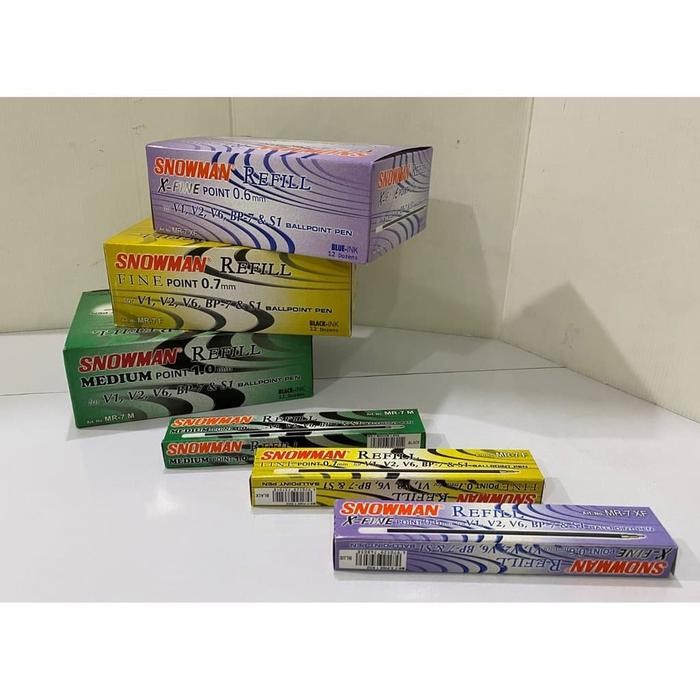 

New Refill/ Isi pen Snowman V1/V2/V6/BP-7/S1 (Per lusin)