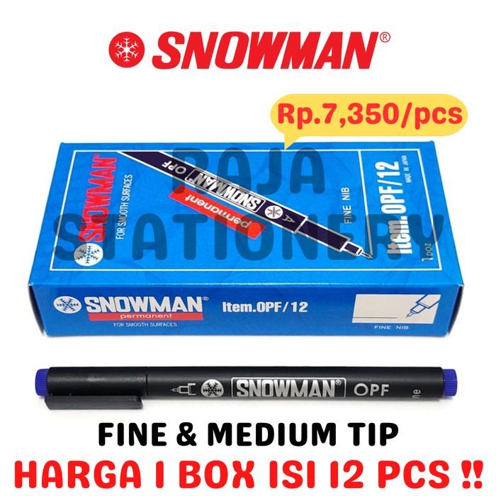 

New [SNOWMAN PERMANENT MARKER OPF OPM BLACK BLUE RED GRREN SPIDOL PERMANEN SNOWMAN OHP OPM HITEM