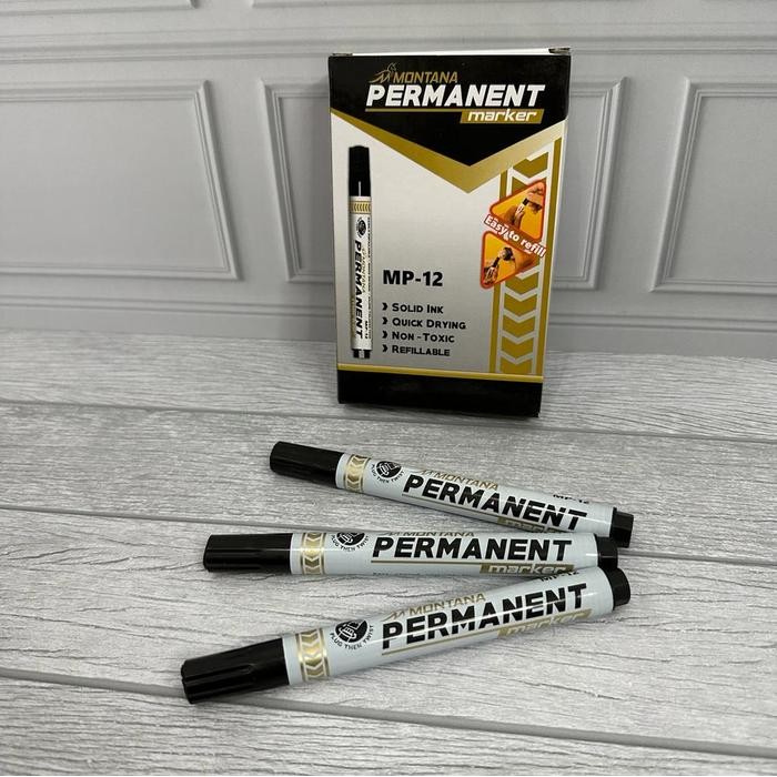 

New SELUSIN ( 12 PCS ) Spidol Permanen Vanco Permanent Marker Vanco