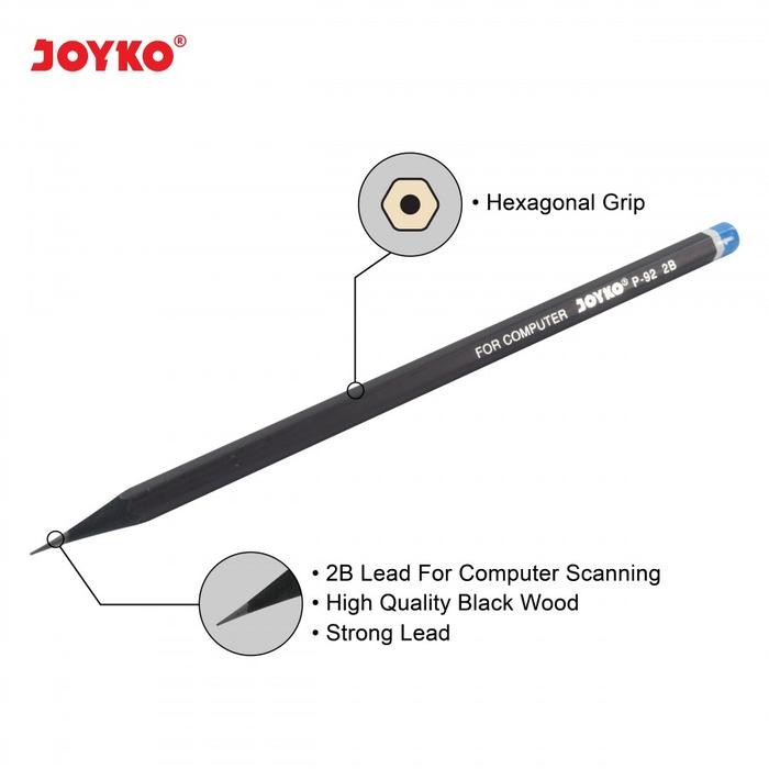 

New PENSIL JOYKO P-92 BLACK WOOD 2B [PACK]