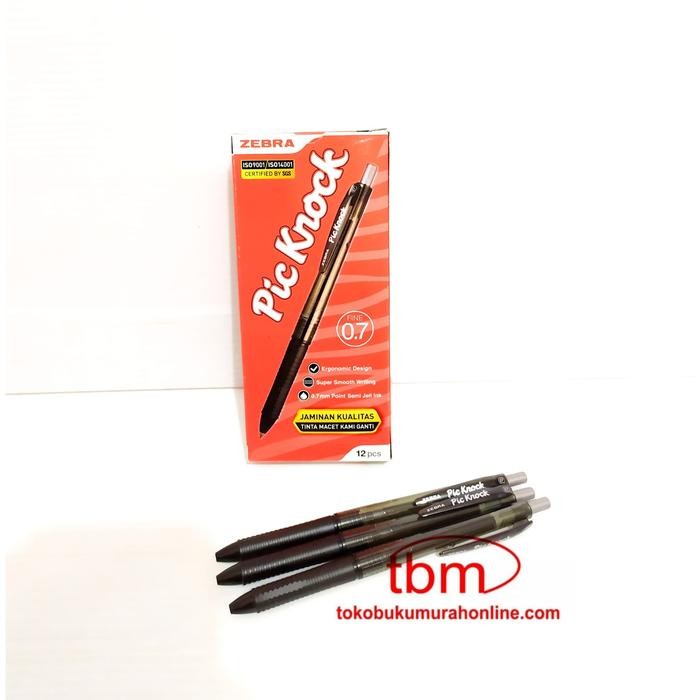 

New BOLPEN ZEBRA PIC KNOCK 0.7 BLACK / PEN ZEBRA PICKNOCK / PULPEN PICCOLO