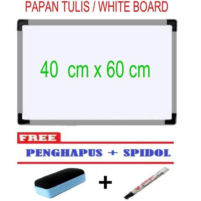 

New Papan Tulis White Board Ukuran 40 x 60 - Free Penghapus+Spidol (COD)