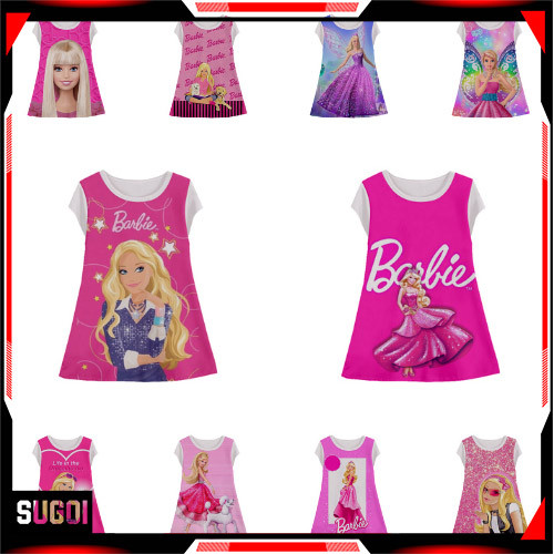 Tunik Anak Barbie Dress Animasi 3d Lucu Barbie Baju Anak Perempuan Usia 1-12 Tahun - Boomboys