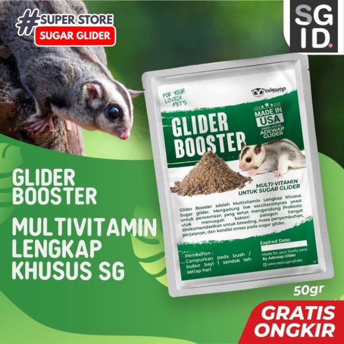 tersedia glider booster multivitamin mineral sugar glider lengkap