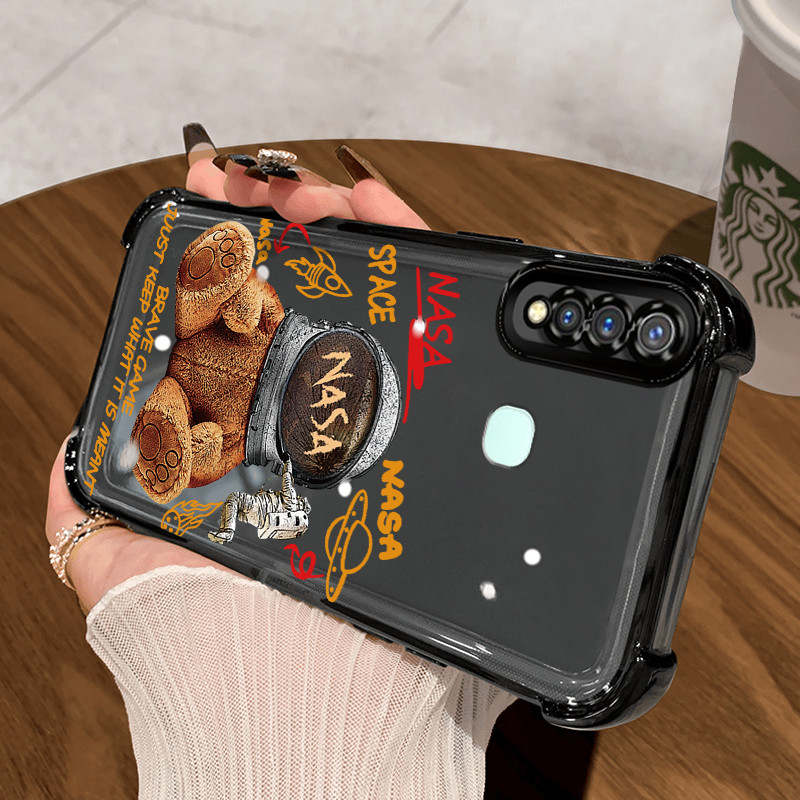 Casing Hp untuk VIVO Y19 Y5s Case Beruang NASA Kasing Perlindun Anti-Drop airbag Kesing Silikon Soft