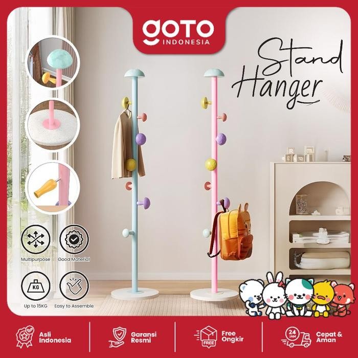 Informa Houseware - Tidy Stand Hanger Tiang Gantungan Topi Tas Jamur Warna Warni