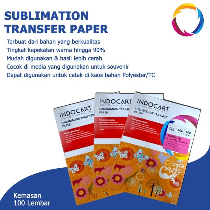 

JUAL IndoCart Sublimation Transfer Paper-100gr-A4-100s