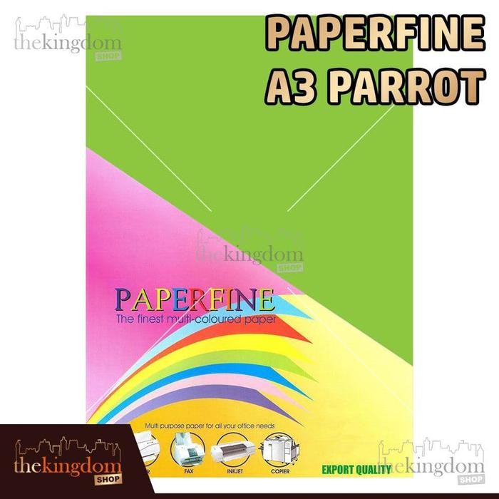 

JUAL Paperfine Kertas HVS Warna A3 Parrot Green Hijau Ijo Tua Isi 100 Lembar Kode Warna 230