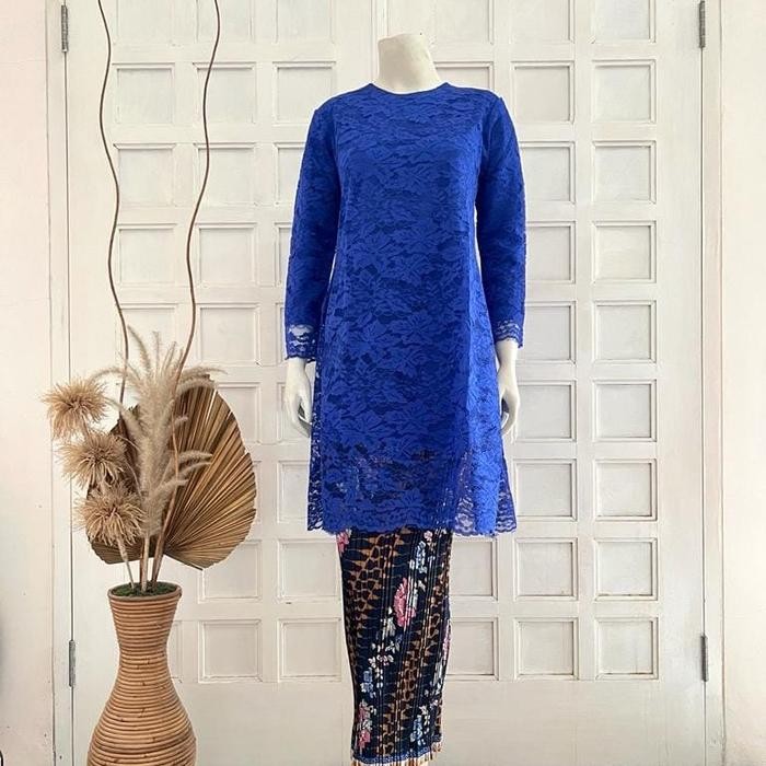 SET KEBAYA TUNIK BROKAT JUMBO WARNA TOSCA /KEBAYA KONDANGAN MODERN