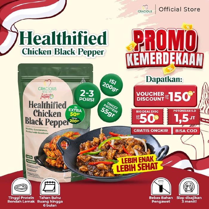 

Baru Healthified Chicken Black Pepper Makanan Instant Sehat Tanpa Pengawet