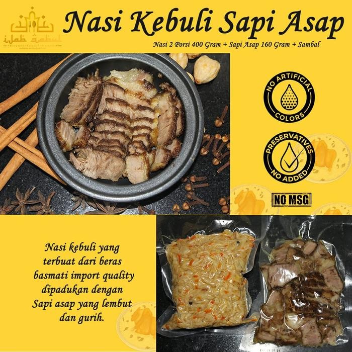 

Baru Frozen Nasi Kebuli Sapi / Nasi Briyani / Nasi Mandhi - Ready to Eat