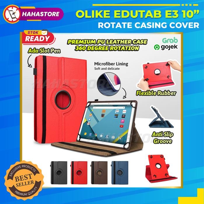 Olike EduTab E3 10 Inch Flip Case Rotary Leather Stand Cover Terlaris