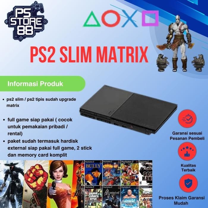 PS2 SLIM HARDDISC PAKET KOMPLIT SIAP PAKAI FULL GAME
