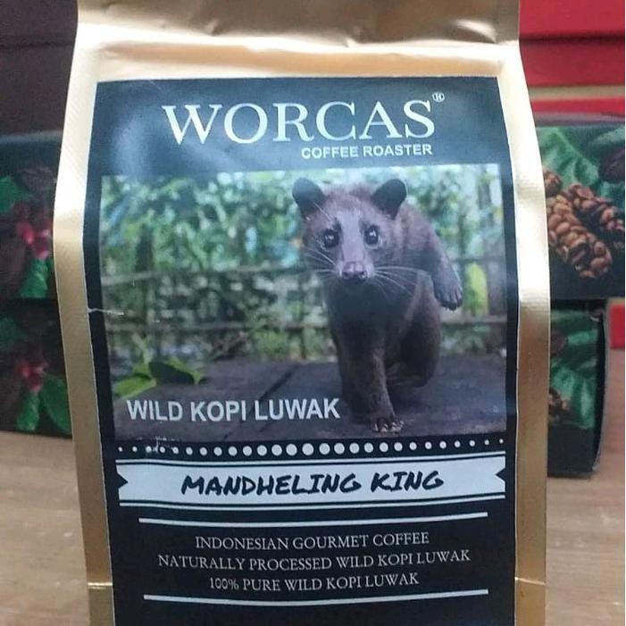 

Kopi Luwak Worcas Kopi Liar Mandheling Arabica 250 gram per pack bean or bubuk