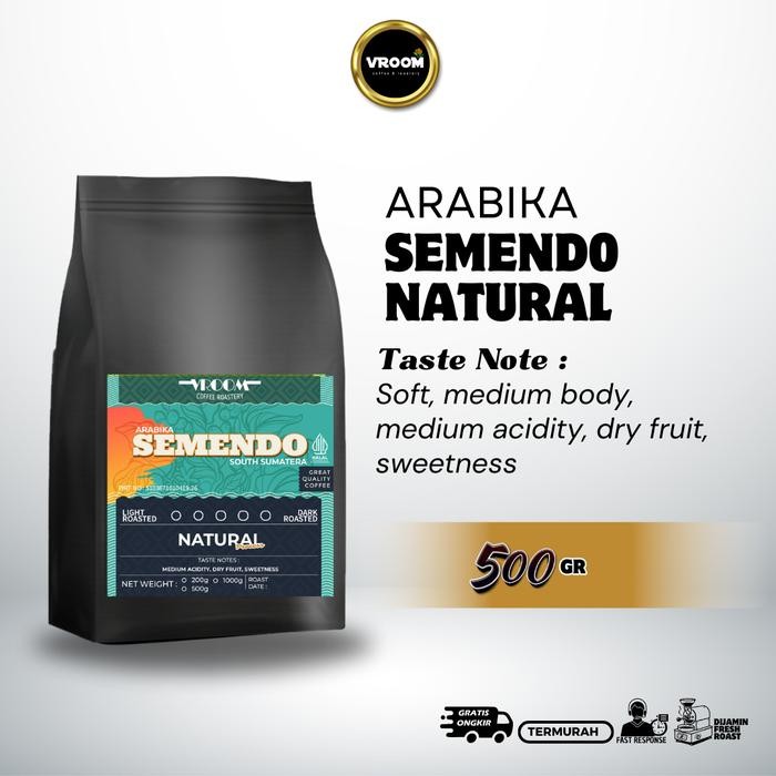 

Coffee Arabica Semendo Natural Sumatera Roasted Bean Arabika Kopi Biji Matang Bubuk 500gram