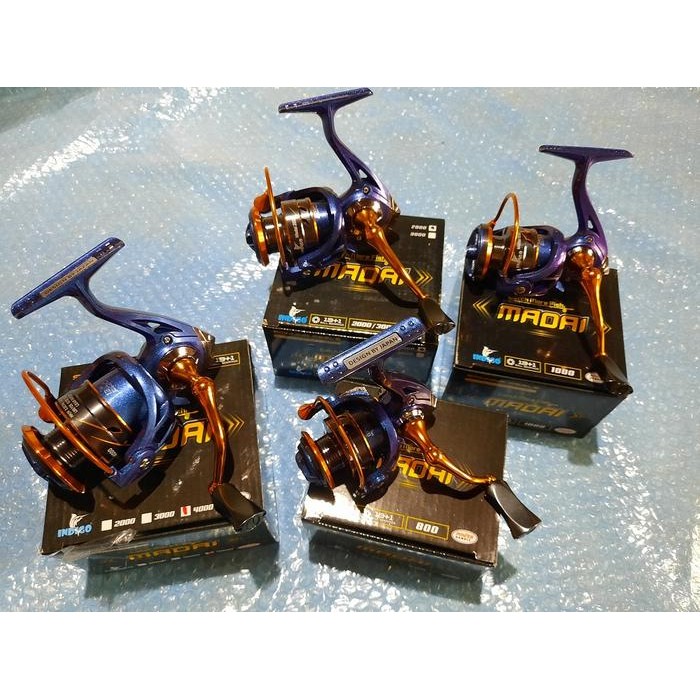Reel Pancing Spinning Indigo Madai Ukuran 800. 1000. 2000. 4000