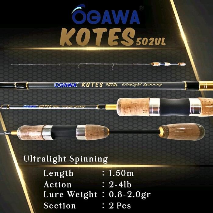 Joran Ultralight Spinning Stream Rod Ogawa Kotes 502Ul 150Cm 2-4Lb