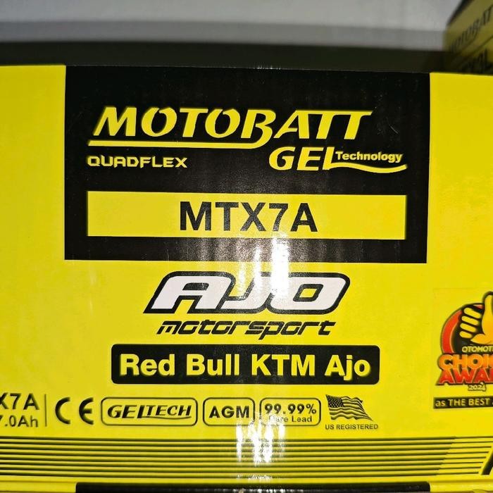 Aki Motor Bajaj Pulsar Ns200 Motobatt Mtx7A Aki Kering/Aki Gel