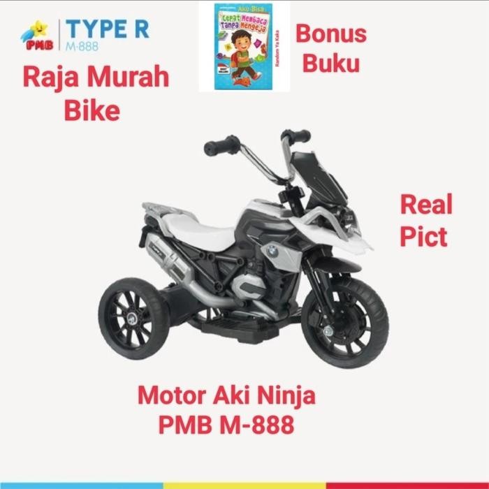Motor Aki Anak Pmb M-888 Motoran Aki Ninja Mainan Anak Motor Aki Pmb M 888