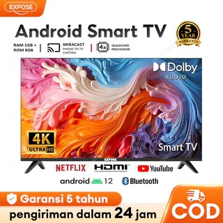 Smart TV 32 Inch Android TV 32/43/50 Inch 4K With Netflix/Youtube/Google/WIFI 5 Tahun Garansi