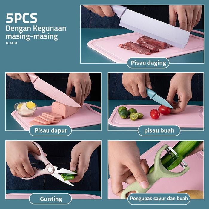 Gm Bear Pisau Dapur Set Multifungsi - Pisau Dapur 1 Set