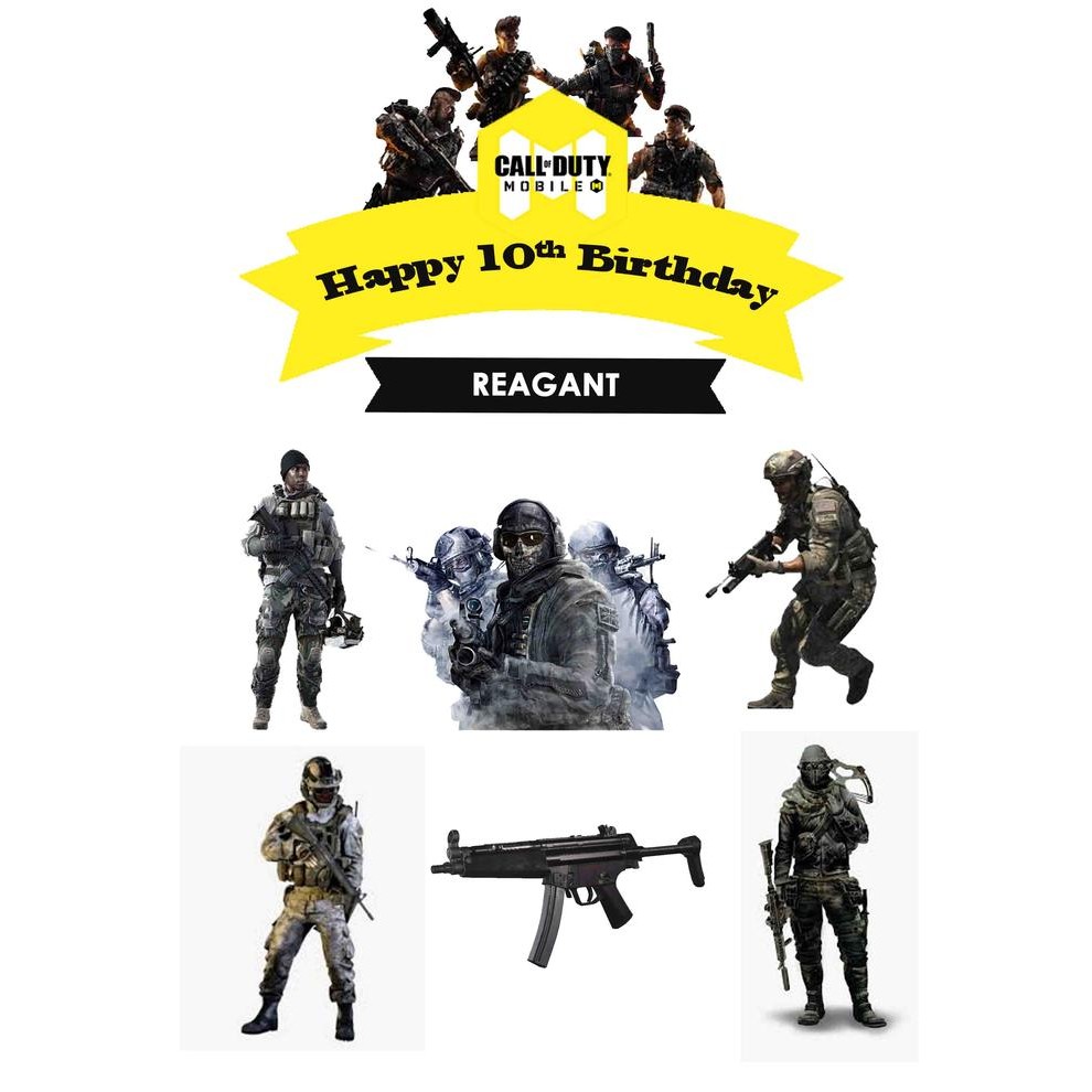 Cake Topper Call Of Duty Mobile / Tusukan Kue Codm / Hiasan Kue Codm