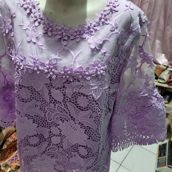 Kebaya merk ML Finale Original Brokat Bangkok warna Ungu