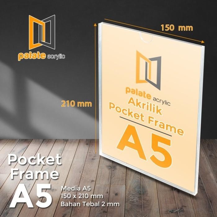

1TGO Acrylic Pocket Frame / Akrilik Thicker / Akrilik Pocket A5 2Mm Bening
