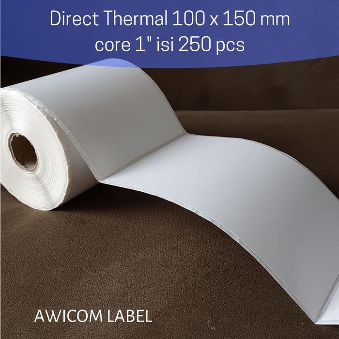

ID 100 X 150 THERMAL LABEL BARCODE 100X150 DIRECT ISI 250 PCS UKURAN A6 HITAM