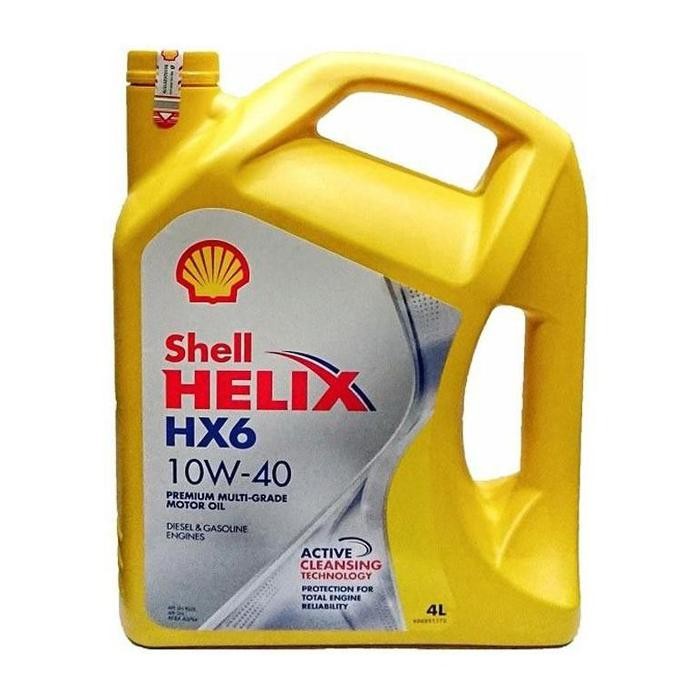 OLI MOBIL SHELL HELIX/HX6 4 LITER SAE 10W-40 UNTUK MOBIL BAHAN BAKAR BENSIN DAN SOLAR/DIESEL