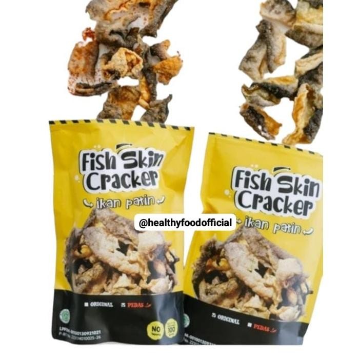 

cemilan patin cracker fish skin kerupuk kulit ikan sehat stok terbatas