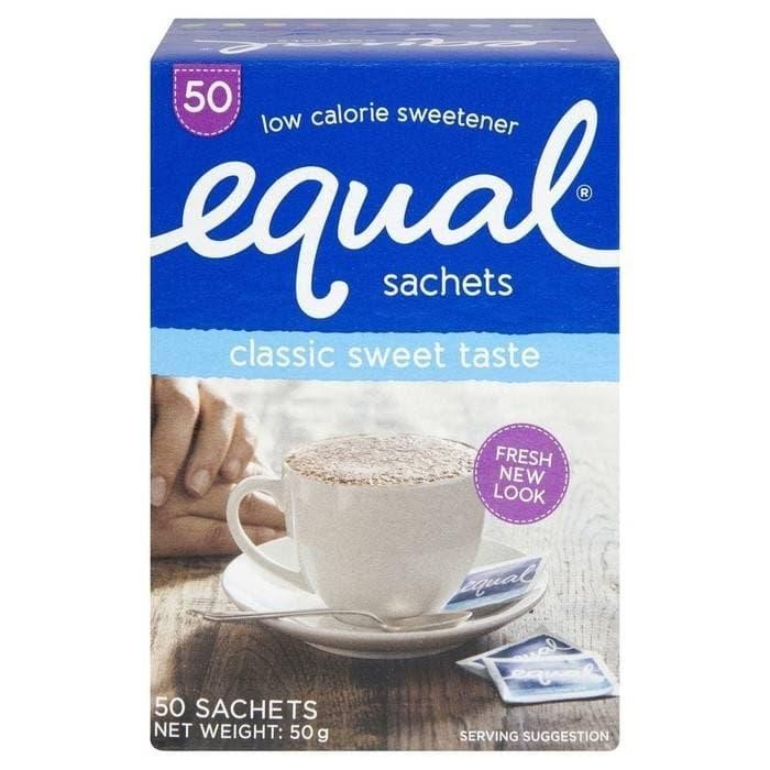 

equal classic sweet taste 50 sachet - pengganti gula shopee stok terbatas