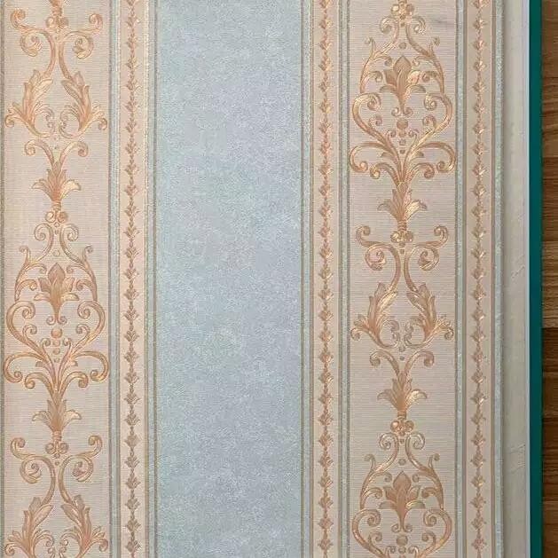 Wallpaper Dingding Vinyl Premium Motif Batik Klasik Salur Hijau Muda