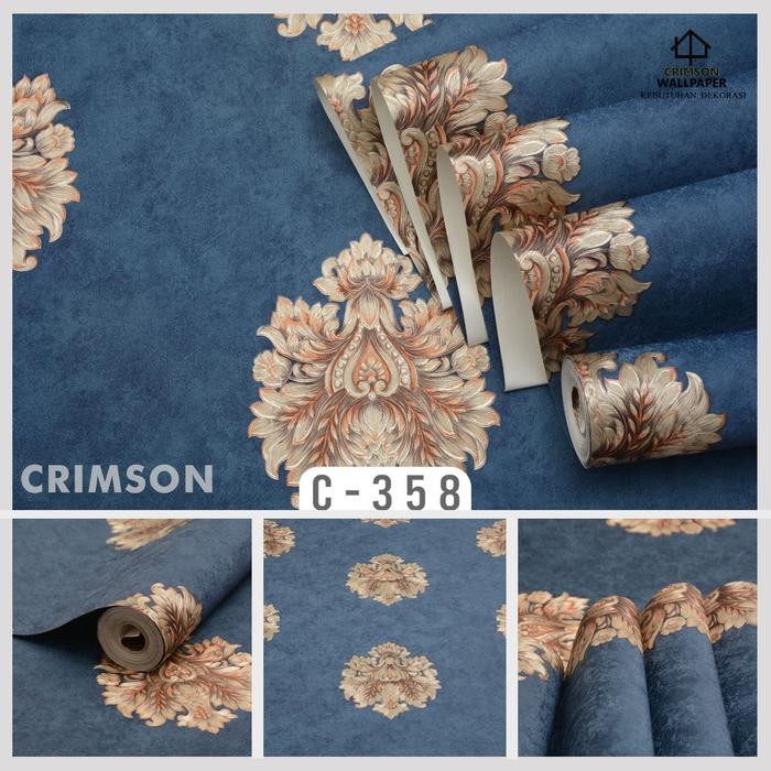 Wallpaper Dinding Vinyl Klasik Elegant Bertesktur Tebal