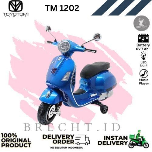 (Gosend/Grab) Mainan Anak Motor Aki Vespa Toyotomi Family TM-1202