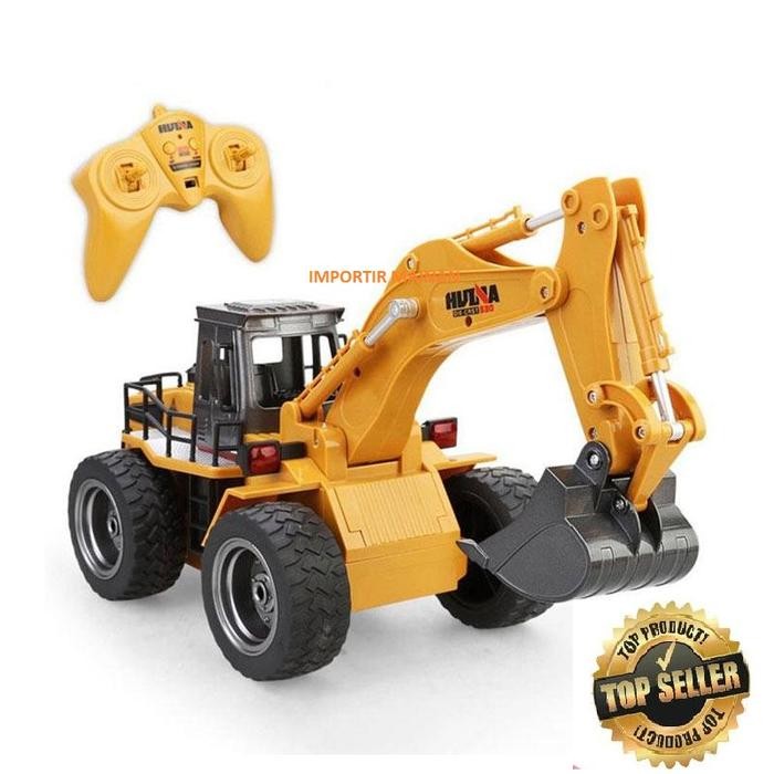 HUINA 1530 rc diecast alat berat konstruksi rc excavator 6ch metal