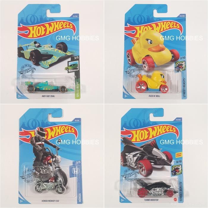 Indy 500 Oval Green Speed Blur - Duck n Roll Yellow Street Beasts - Honda Monkey 250 - Turbo Rooster