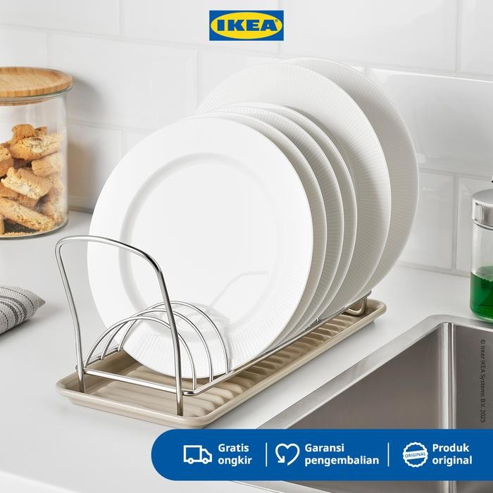ORIGINAL IKEA VALVARDAD Rak Pengering Piring Stainless Steel 12x32cm READY STOCK