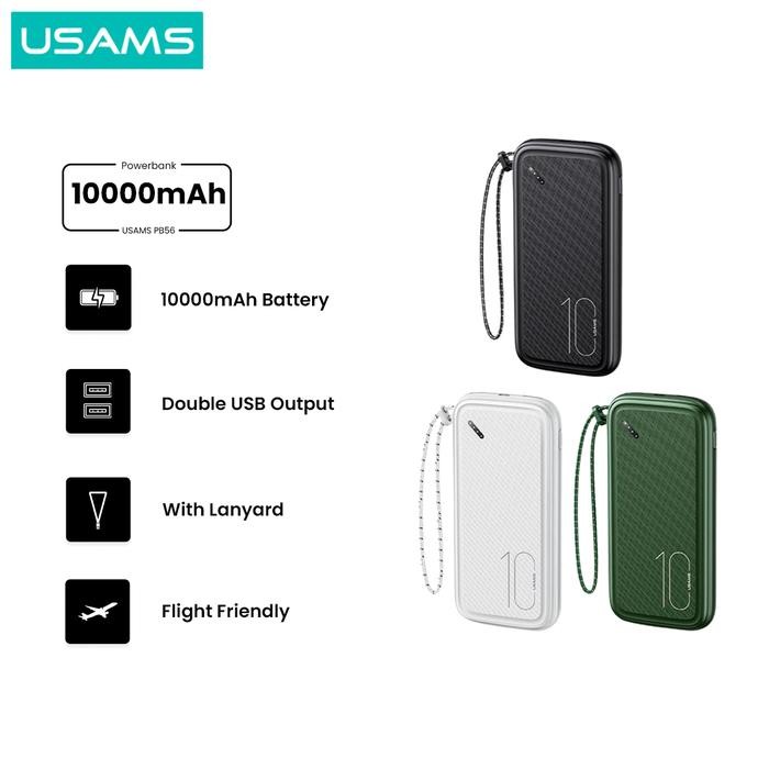 USAMS PB56 POWERBANK 10000MAH WITH LANYARD DUAL USB