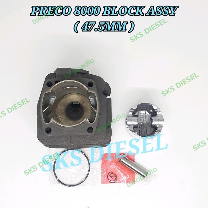 {{{{}}] Cylinder Block Assy Blok Boring Komplit Chainsaw Senso 8000 Okinawa