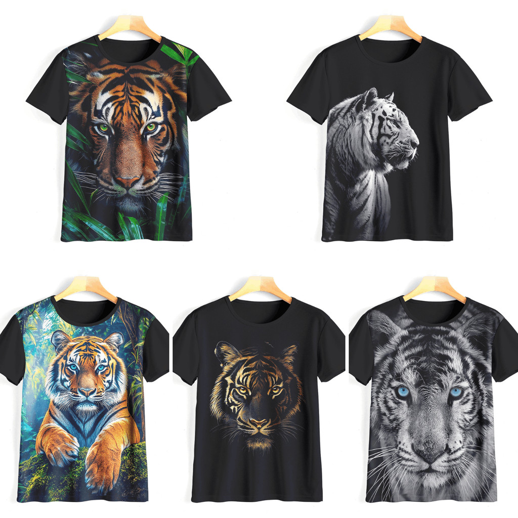 Kaos Motif Harimau 3D Keren Kaos Macan Full Print Baju Tema Harimau Untuk Dewasa Dan Anak