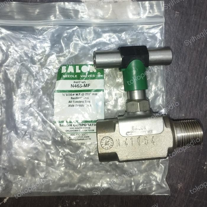 NX768 Needle Valve 1/2 inch 6000 PSI SS 316 Brand Balon MURAH