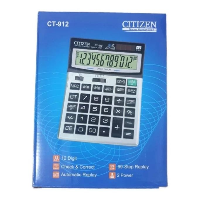 

kalkulator citizen ct-912 calculator check correct cek ulang ct912 kode 10