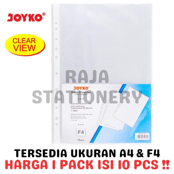 

New Joyko Sheet Protector A4 F4 / Plastik PP Pocket A4 F4 Joyko Folio Map Dokumen File Folder Kantor
